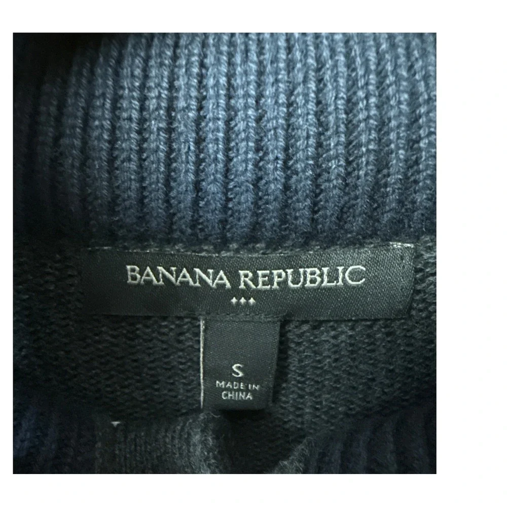 NWT Banana Republic Gray Mock Neck Button Pullover Sweater Men Size S Preppy Top